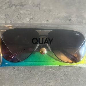 Quay Aviators - Pink Lenses w/ Black Metal Frame